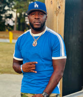 Sigma Blue Tapered Embossed Premium Crest Shirt